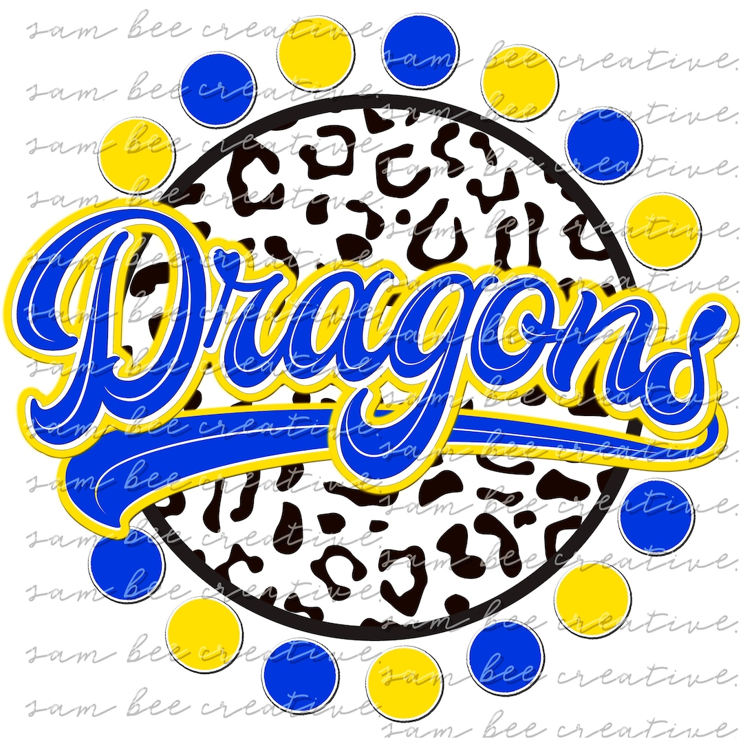 Dragons Leopard Print Digital Design / Cheetah Game Day Baseball