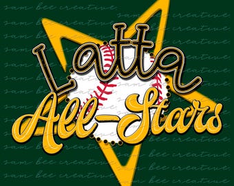 Design digitale di baseball Latta All Stars / design del giorno della partita / file PNG DTG DTF a sublimazione / download digitale istantaneo / Carolina All-Stars