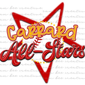 Garrard All Stars baseball digital design / game day / sublimation png file digital download / Garrard all-stars school spirit
