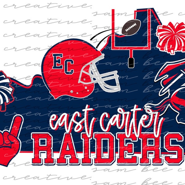 East carter raiders football state pride digital design / sublimation png file / instant digital download / request your team state & sport