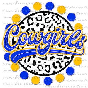 Cowgirls leopard round game day digital design / sublimation png file / instant digital download / baseball softball football basketball