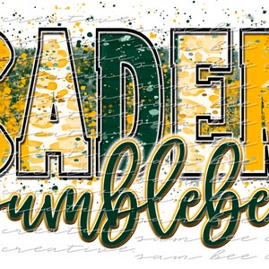 Academy Bumblebees digital design / leopard brush stroke paint splatter baseball football / sublimation png file / instant digital download