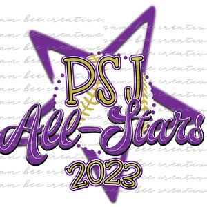 PSJ 2023 All Stars softball digital design / baseball game day / sublimation png file digital download / PSJ all-stars school spirit