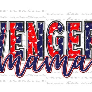 Avengers Mama patriotic digital design / cheer football softball baseball game day / sublimation png file / instant digital download