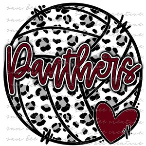 Panthers Leopard voleibol diseño digital / día del juego de voleibol / sublimación png descarga digital / descarga digital instantánea
