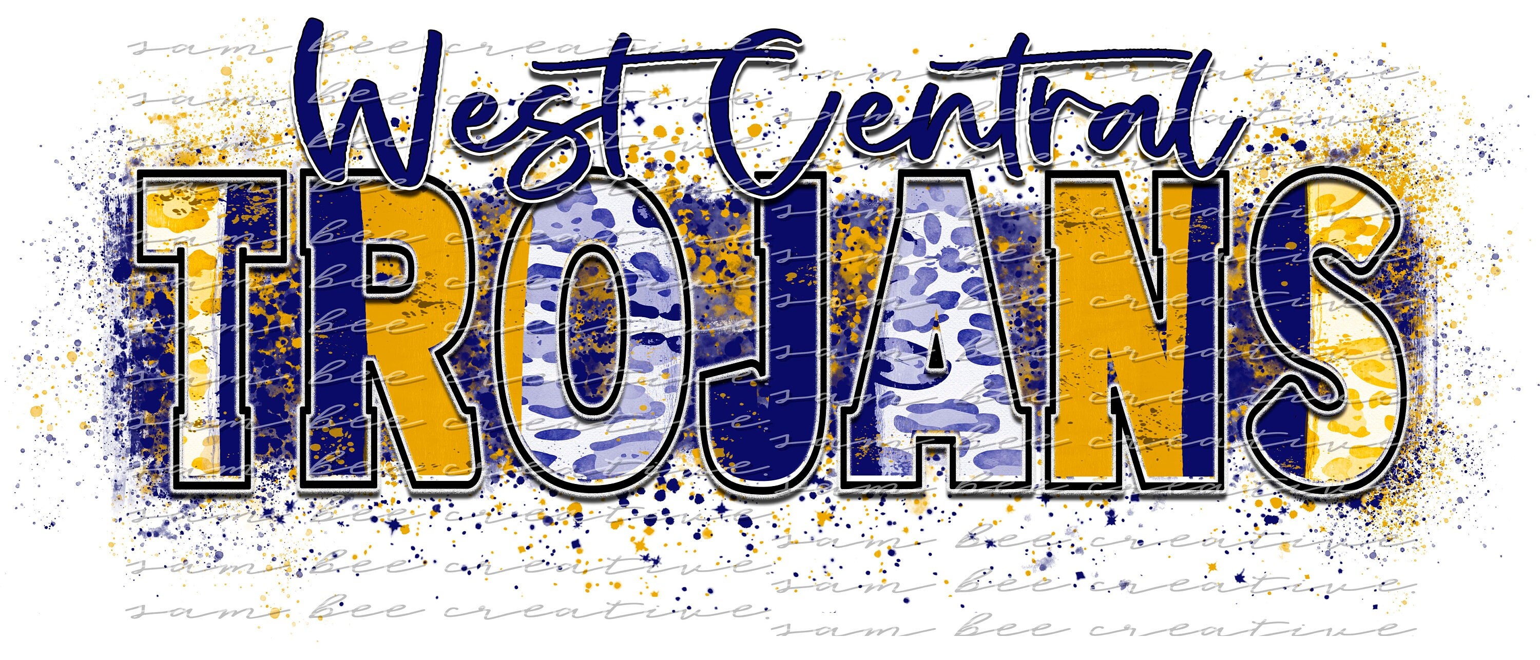 West central trojans game day digital design / leopard cheetah splatter baseball football / sublimation png file / instant digital download
