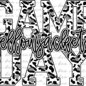 Yellow jackets game day digital design / yellowjackets baseball leopard / sublimation png file / digital download / customize for your team