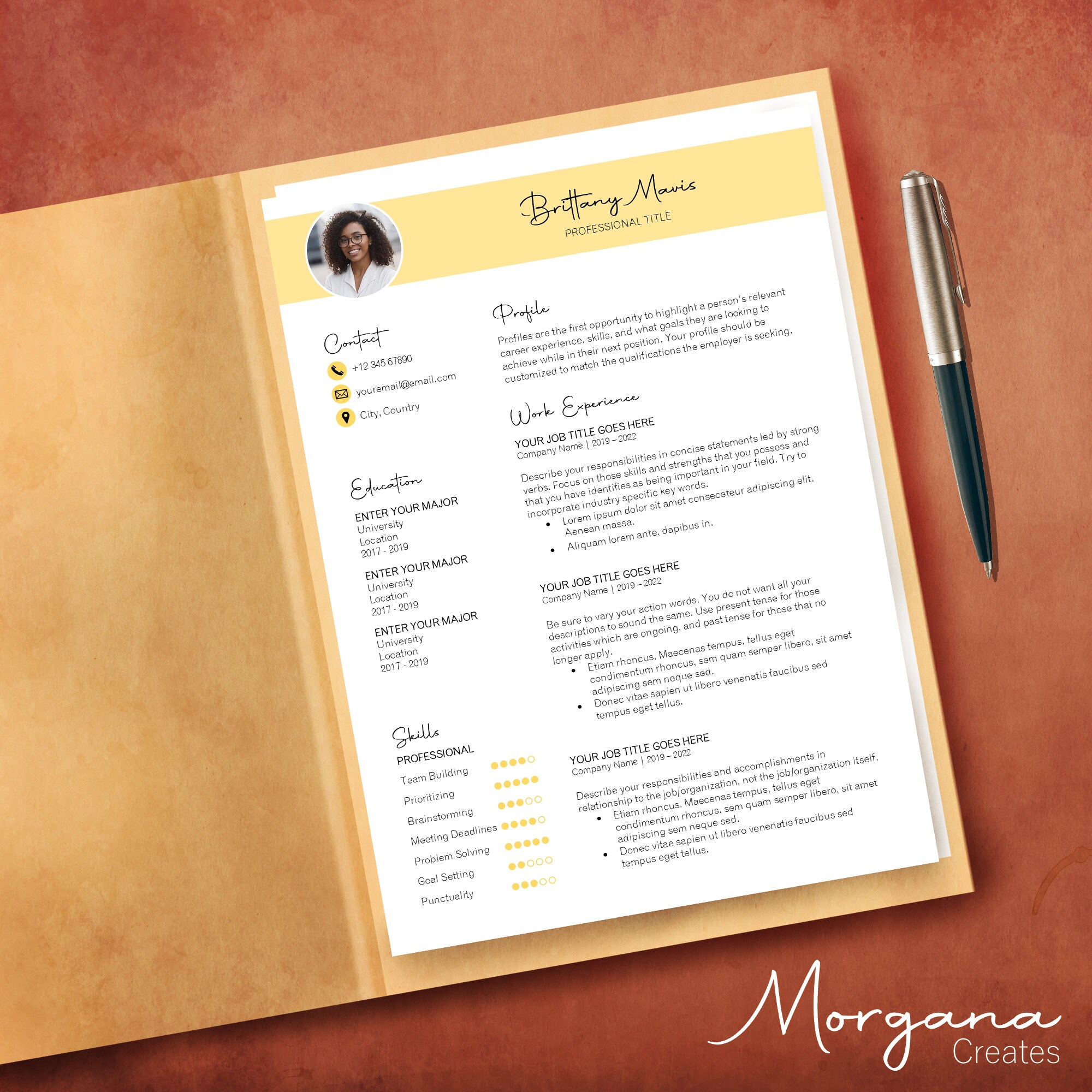 Cute Yello CV Resume Template Clean - Il Fullxfull.4194444952 Ndog 