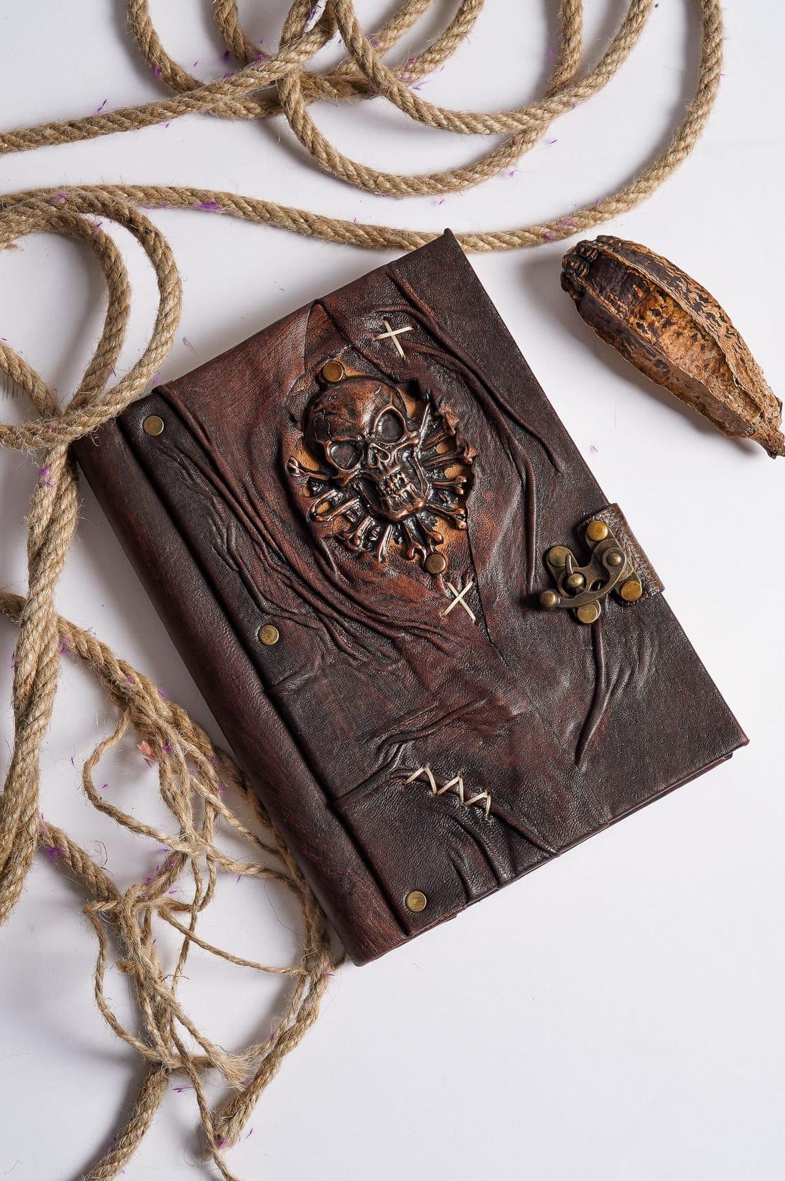 Leather Notebook,skull Notebook,leather Sketchbook,handmade Notebook ...