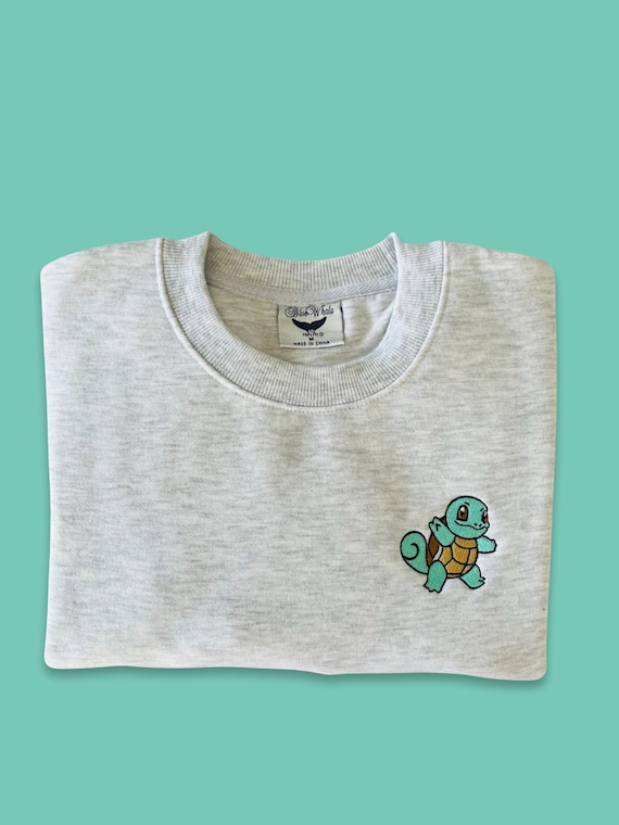 Embroidered Sweatshirt T-shirt Squirtle Anime, Unisex 
