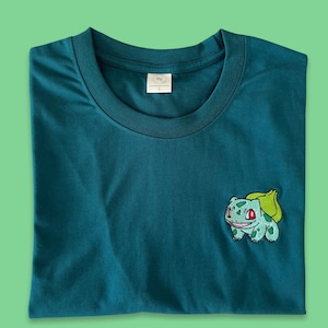 Embroidered Bulbasaur T-Shirt - unisex, heavy weight
