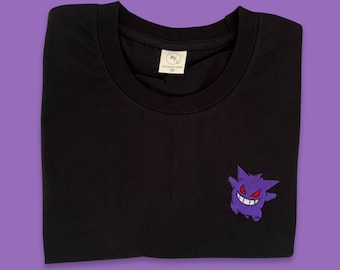 Embroidered Gengar T-Shirt - unisex, heavy weight