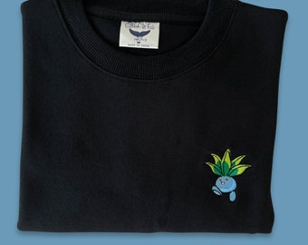 Embroidered Sweatshirt | T-Shirt | Oddish - anime, unisex