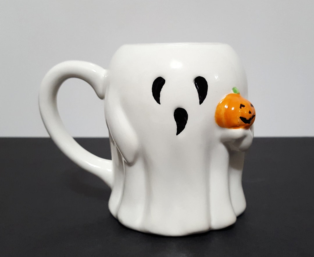 NEW RARE Adorable Halloween Ghost Holding a Jack O Lantern Mug - Etsy