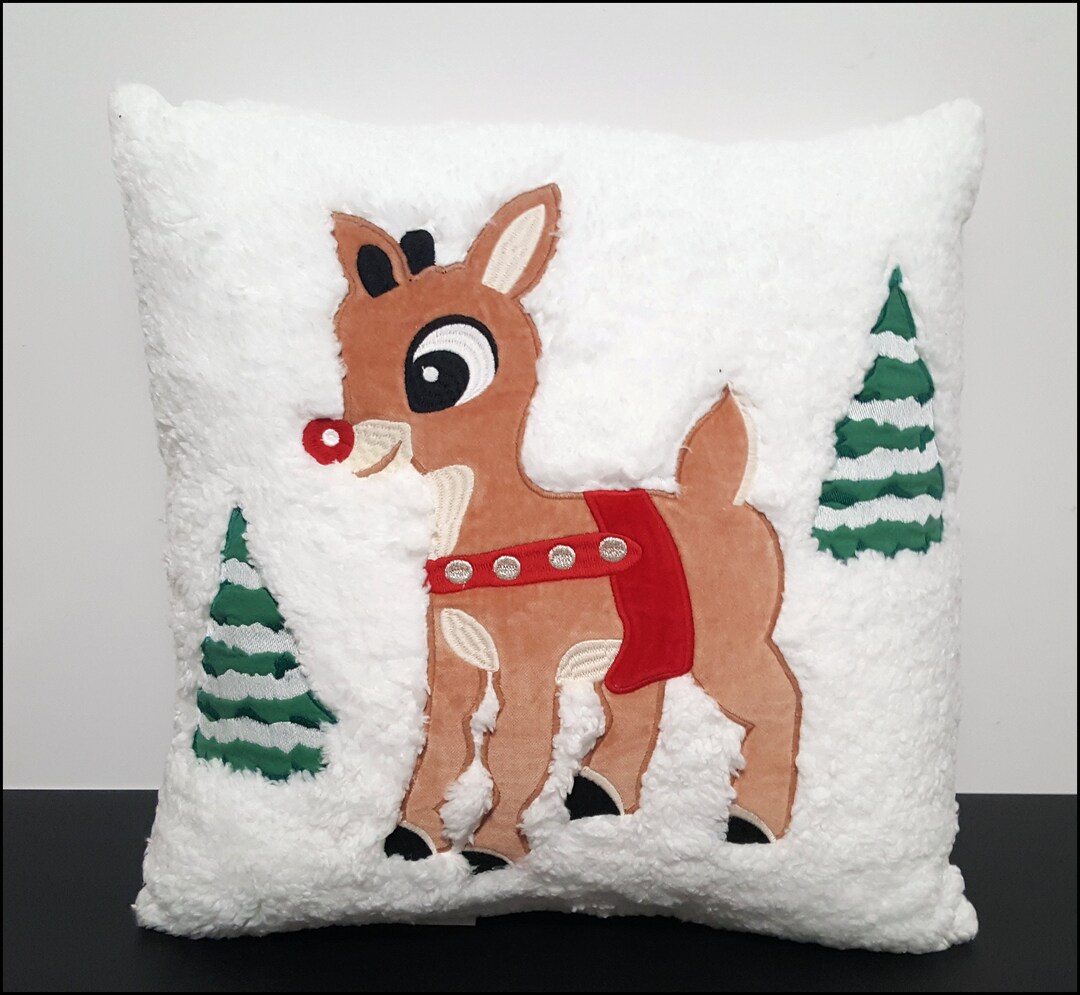 NEW Pottery Barn Rudolph the Red Nosed Reindeer Pillow Etsy