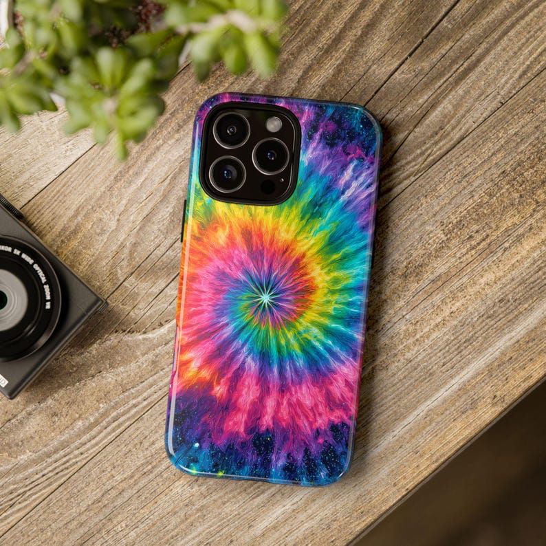 Rainbow Tie Dye Phone Case iPhone Case Samsung Galaxy Phone Case S25 S24, S24 S23 Ultra Plus iPhone 16 15 14 13 12 11 X Pro Max Tie Dye Case image 2