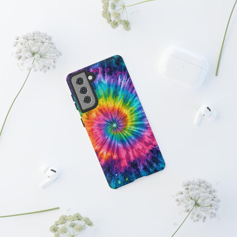 Rainbow Tie Dye Phone Case iPhone Case Samsung Galaxy Phone Case S25 S24, S24 S23 Ultra Plus iPhone 16 15 14 13 12 11 X Pro Max Tie Dye Case image 6