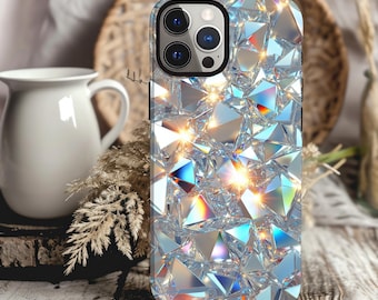 Sparkling Phone Case Iridescent Phone Cover Diamond Phone Case Luxury Phone Case for iPhone 16 15 14 13 12 11 Samsung S25 S24 S23 S22 S21
