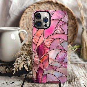 Stained Glass Phone Case Look iPhone 15 14 13 12 11 pro max, Samsung Galaxy S22 S23 S24 Ultra Google Pixel 6 7 8 pro Abstract Art Phone Case