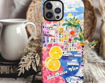 La Dolce Vita Phone Case iPhone 16 15 14 13 12 pro max Samsung Galaxy S23 S24 S25 Ultra Italy Phone Cover Italian Style Amalfi Phone Case