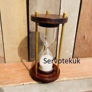 Engraved solid wooden and  brass hour glass | Handcrafted sand timer | Hourglass, Sand Clock, Gift for Him, Boyfriend Gift, Desk Decor Gift