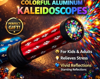 Handcrafted Aluminum Kaleidoscope – Unique Vintage Optical Toy Kaleidoscope Gift for Adults & Kids .