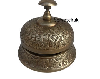 Handcrafted brass desk bell Nautical golden brass handcrafted elegant table desk bell, Desk Bell, Service Bell, Gift For Her, Office Decor