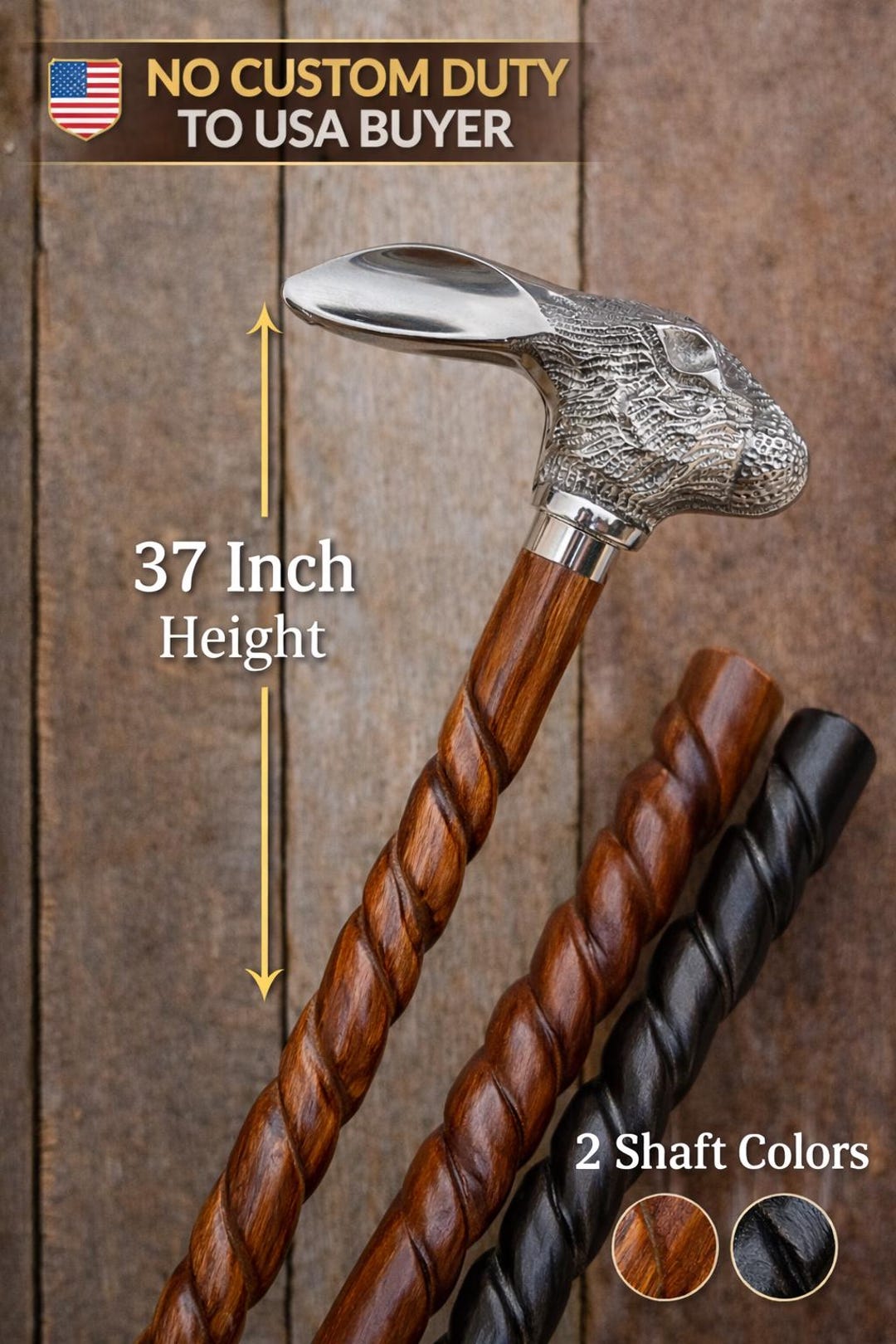 Brass Rabbit Handle Walking Stick Cane – Vintage Victorian Gentleman ...