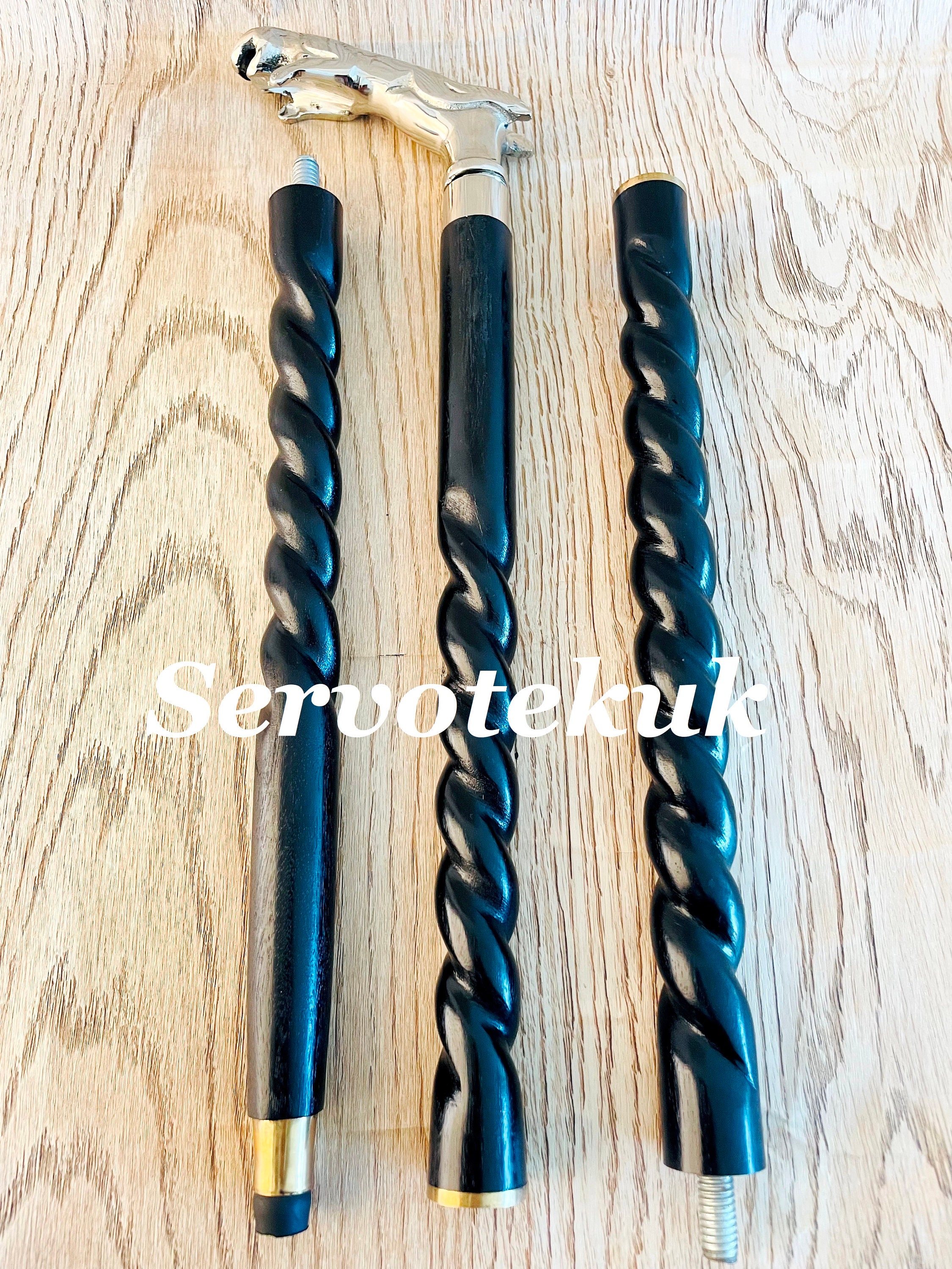 Jaguar Manico Bastone Da Passeggio Ottone Massiccio - Foto 10