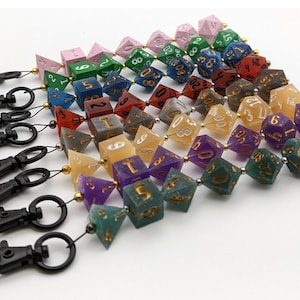 D&D polyhedral dice keychain
