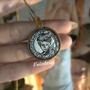 Goddess of Love | Aphrodite Inspired Hand-drawn Pendant Devotional Stainless steel Gold Necklace | Greek Mythology | Hellenic Polytheism