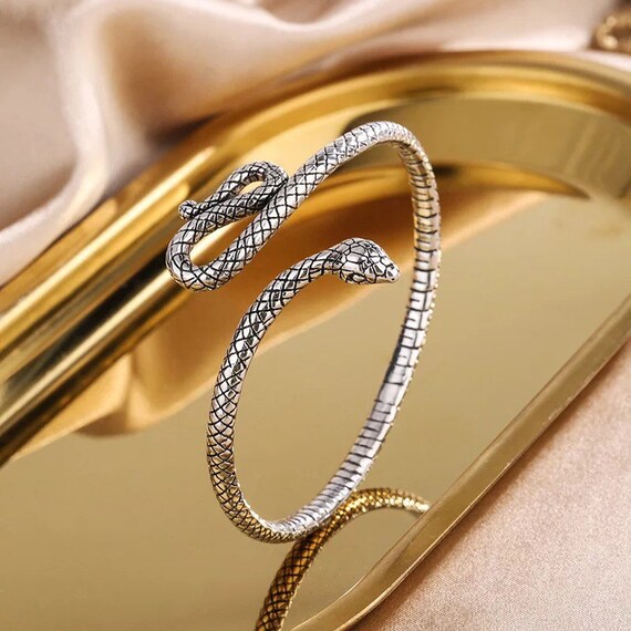 REDCHENG 925 Stamp Snake Bracelet for Women Vintage Personality