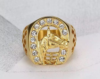 Anillo de de Anillo hombres Anillo de oro y - Etsy España