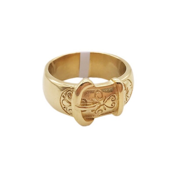 Gold Buckle Ring - Etsy