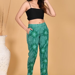 Elegant Tie Dye Denim Style Trouser /100% Cotton Casual pants For Womens / Tie dye harem pants / Yoga Pant for womens / Slim fit Joggers