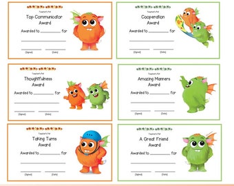 Social Skills Classroom Certificates - Printable