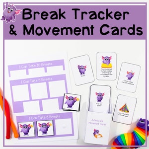 Klassenzimmer Pausenkarten und Pausen-Tracker - Aktivitäts- und Bewegungskarten zum Ausdrucken