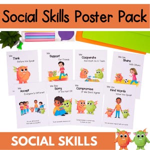 Social Skills Poster Pack - Printable Classroom Display for Social Literacy