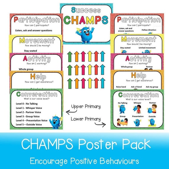 CHAMPS Program Printable Poster Pack editable Etsy