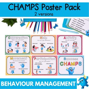CHAMPS Posters for the Classroom - Upper & Lower Primary - PDF and Editable Format