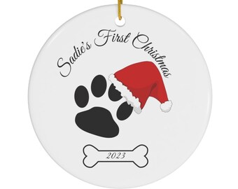 Personalized Puppies First Christmas, Personalized Dog's First Christmas Ornament, Personalized Pet Ornament, Custom Christmas Ornament