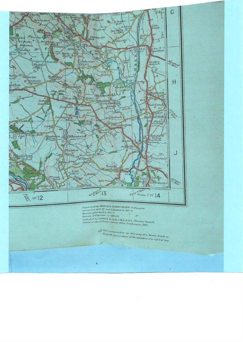 Original 1923 Ordnance Survey Map Sheet 45 Of Buxton And Matlock Original 1923 Ordnance Survey Map Sheet 45 Of Buxton And Matlock