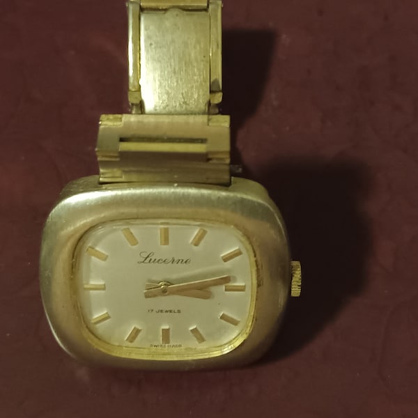 extremely rare - 1960's LUCERNE 17 jewels swiss made ladies lightweight wrist watch - original banding - not working - spares or repair