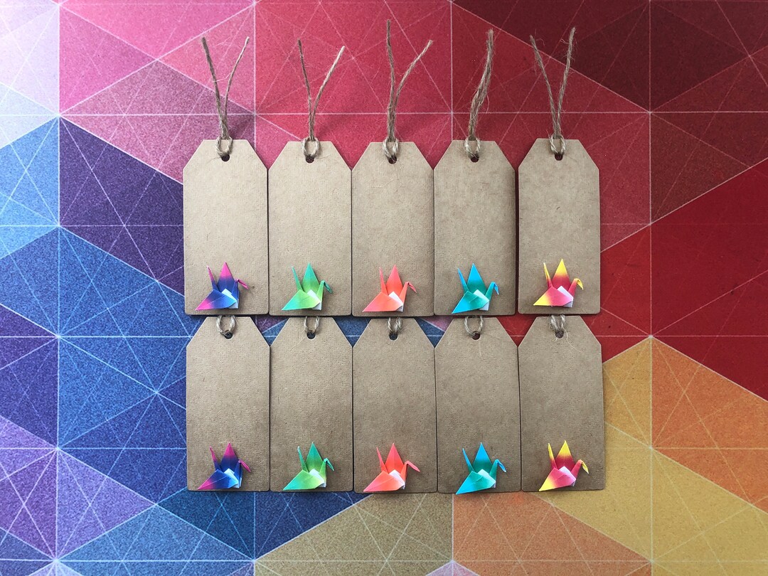 Origami Crane Gift Tags Origami Cranes Present Handmade Gift Etsy