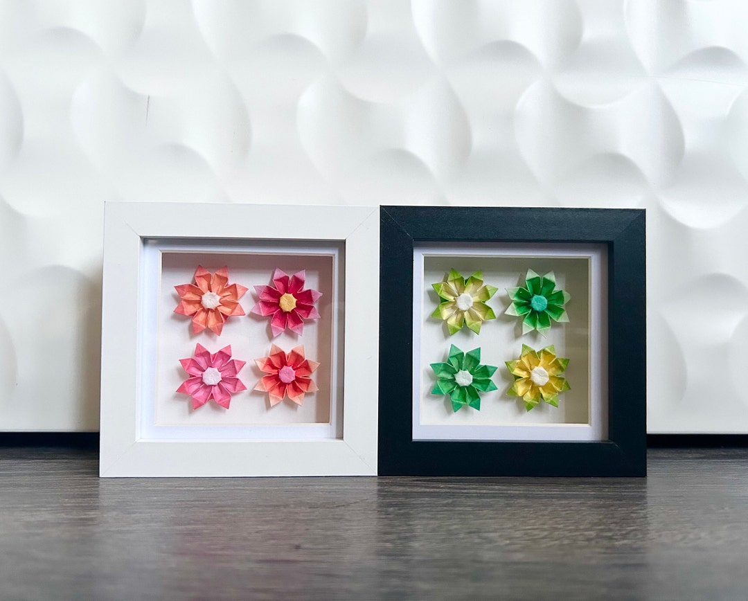 Mini Frame, Origami Wall Art, Origami Flowers, Valentine's Day Gift ...