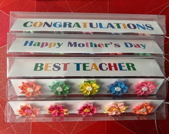 Handmade Origami Flowers Gift Box, Wedding Favour, Valentine's Day, Birthday, Teacher Gift, Thank You Present