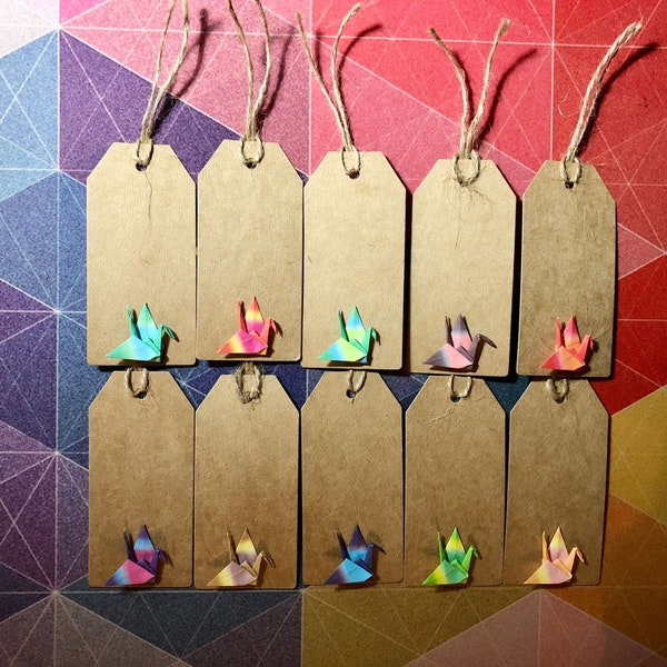 Origami Crane Gift Tags, Origami Cranes, Handmade Gift Tags, Original Gift Tags, Origami Name Tags, Gift Tags, Wedding Favour Tags