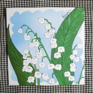 Illustration format carte postale carrée "Le muguet"