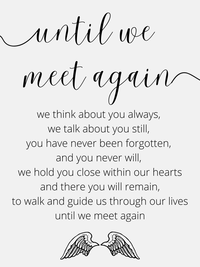 Until We Meet Again Digital Download Etsy UK