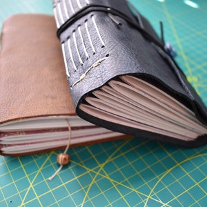 2x Patterns for our &quot;Falmouth&quot; A6 hand-bound leather journal, including Patterns, Photo-Instructions & Workbook, as a Digital-download